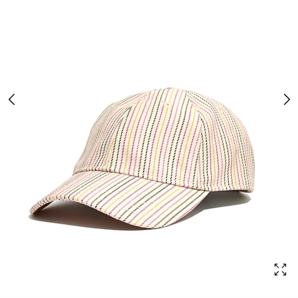 Like New. Madewell Baseball Cap in Pink Multistripe. - Picture 1 of 7